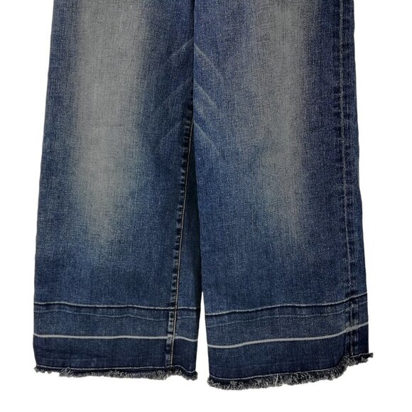 McGuire Wide Leg Cropped Released Raw Hem Jeans Size 26 Bessette Culotte 15F - Picture 5 of 12
